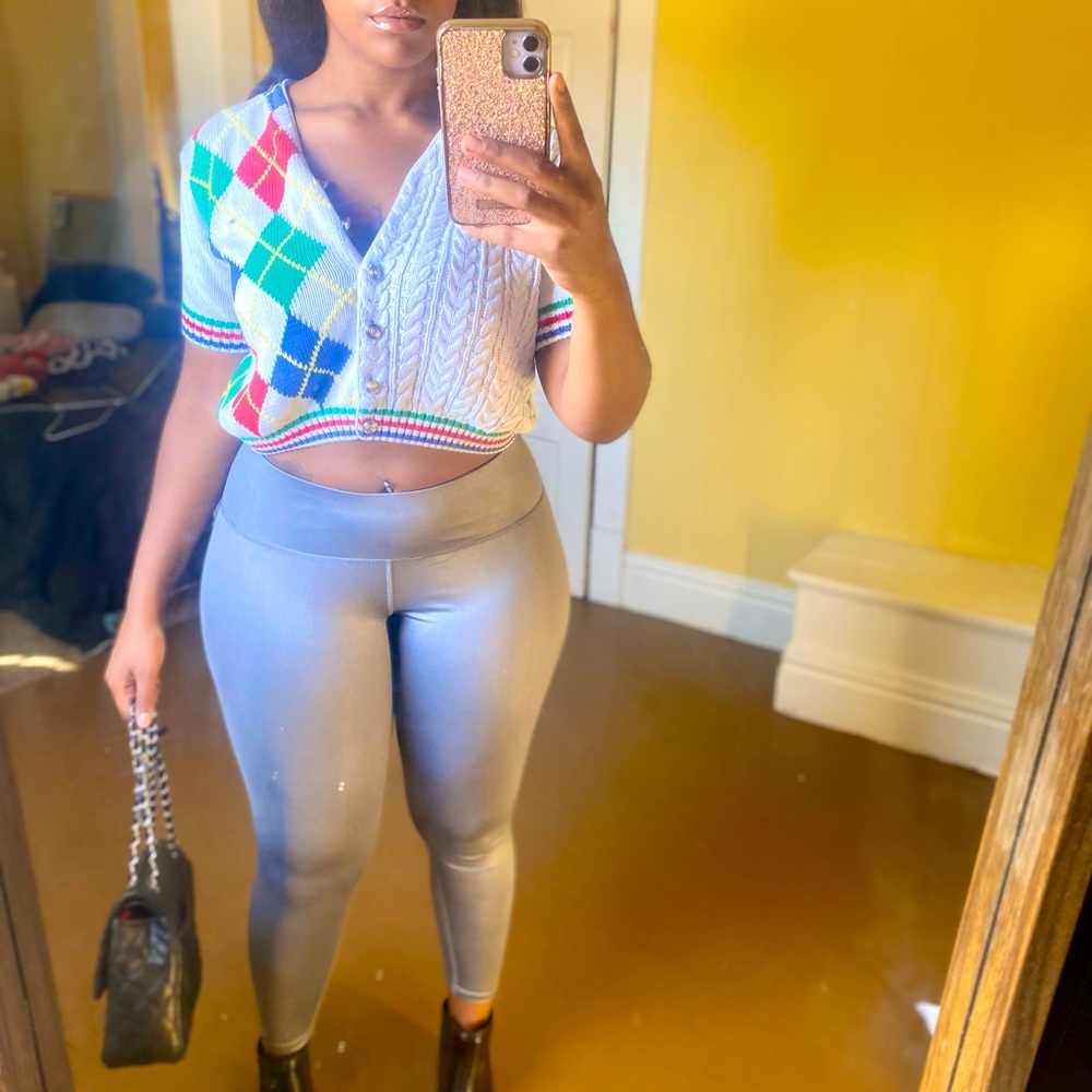 Liz Claiborne Sport Multicolored Argyle Cropped Sweater